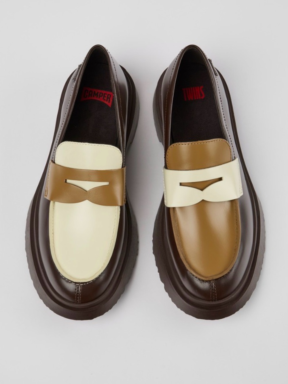 New! Camper Walden Twins Two-Tone Mismatched Leather Loafers | 39 - Picture 4 of 11